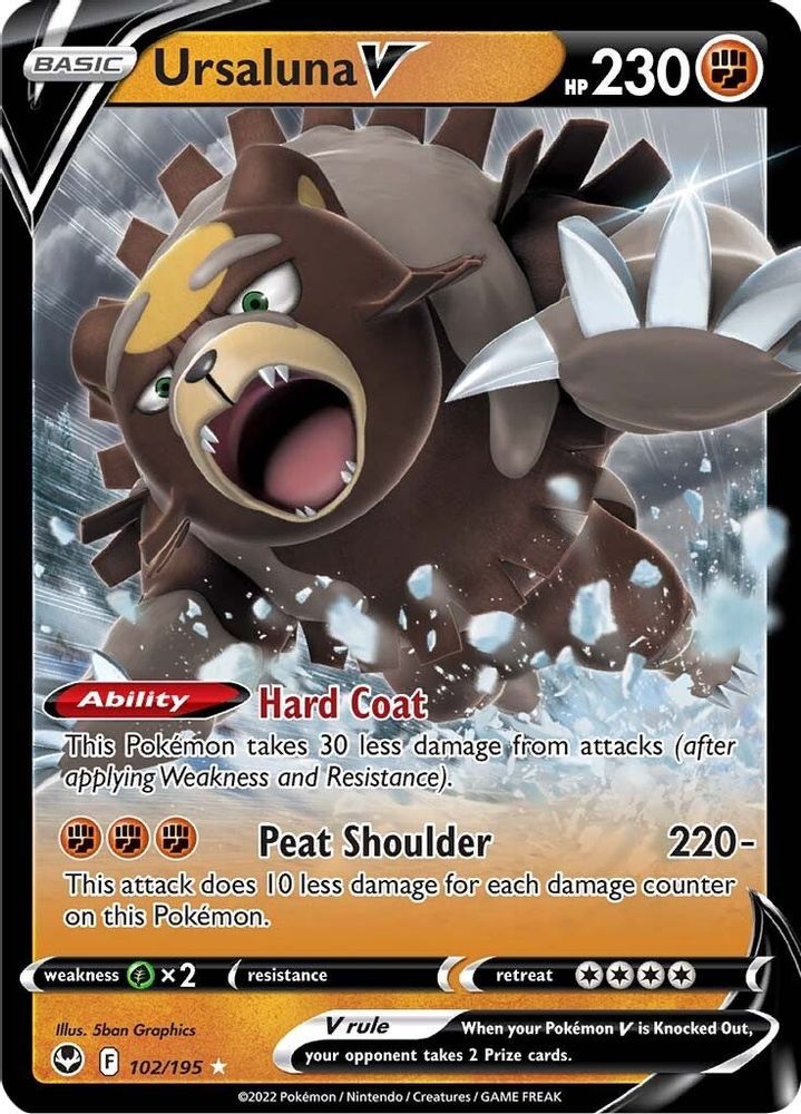 Ursaluna V 102  - Holofoil SWSH12 Silver Tempest - Ultra Rare