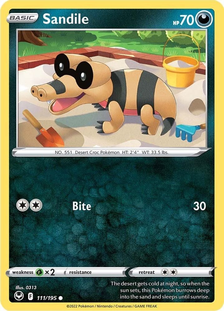 Sandile 111  - Reverse Holofoil SWSH12 Silver Tempest - Common
