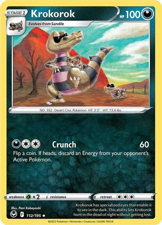 Krokorok 112  - Reverse Holofoil SWSH12 Silver Tempest - Uncommon