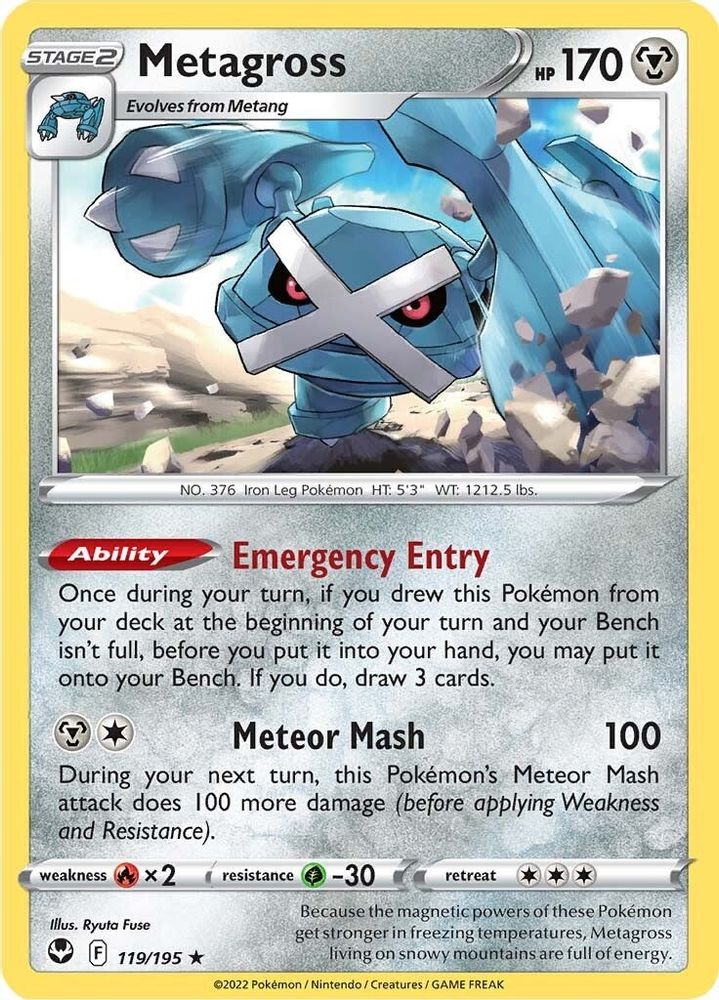 Metagross 119  - Reverse Holofoil SWSH12 Silver Tempest - Holo Rare