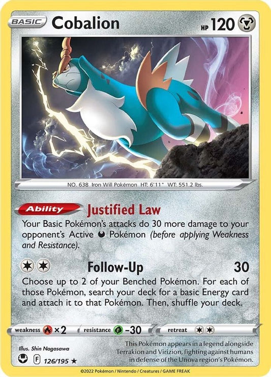 Cobalion 126  SWSH12 Silver Tempest - Rare