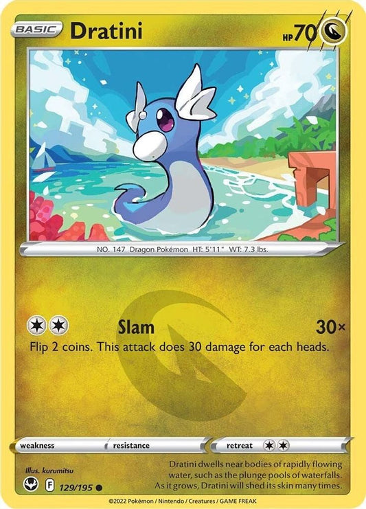 Dratini 129  - Reverse Holofoil SWSH12 Silver Tempest - Common