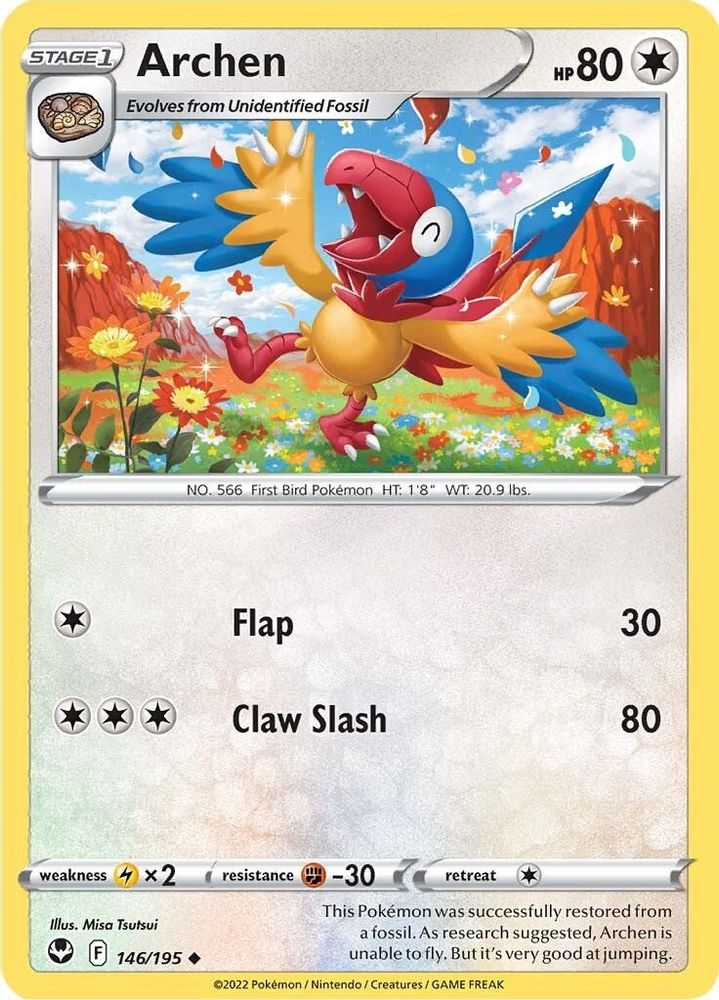 Archen 146  - Reverse Holofoil SWSH12 Silver Tempest - Uncommon