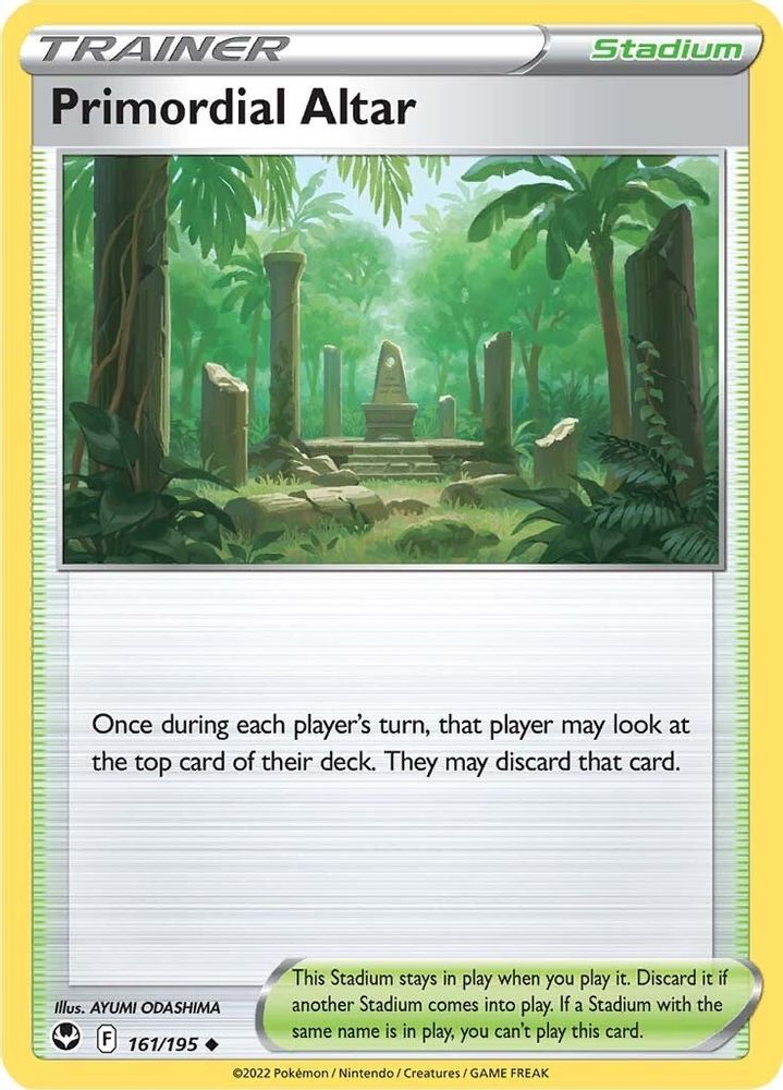 Primordial Altar 161  - Reverse Holofoil SWSH12 Silver Tempest - Uncommon