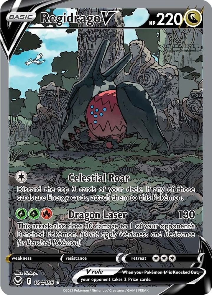 Regidrago V (Alternate Full Art) 184  - Holofoil SWSH12 Silver Tempest - Ultra Rare
