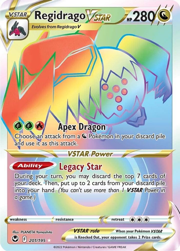 Regidrago VSTAR (Secret) 201  - Holofoil SWSH12 Silver Tempest - Secret Rare