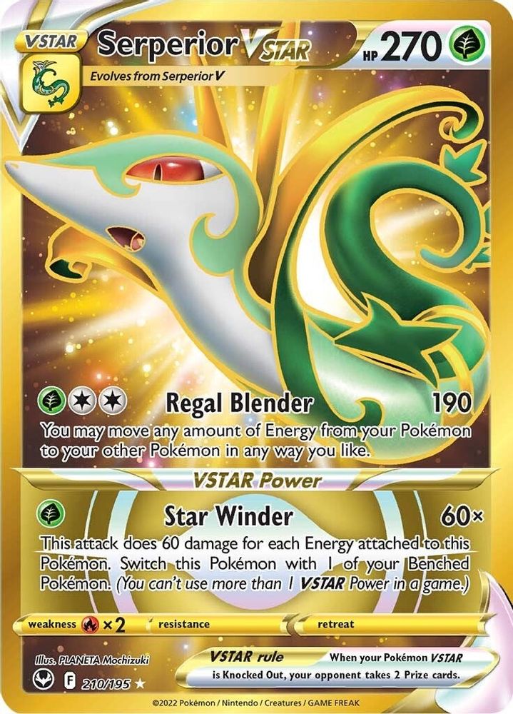 Serperior VSTAR (Secret) (210) (Secret)  210  - Holofoil SWSH12 Silver Tempest - Secret Rare