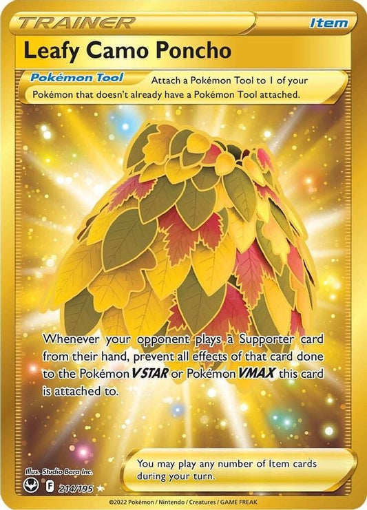 Leafy Camo Poncho (Secret) 214  - Holofoil SWSH12 Silver Tempest - Secret Rare