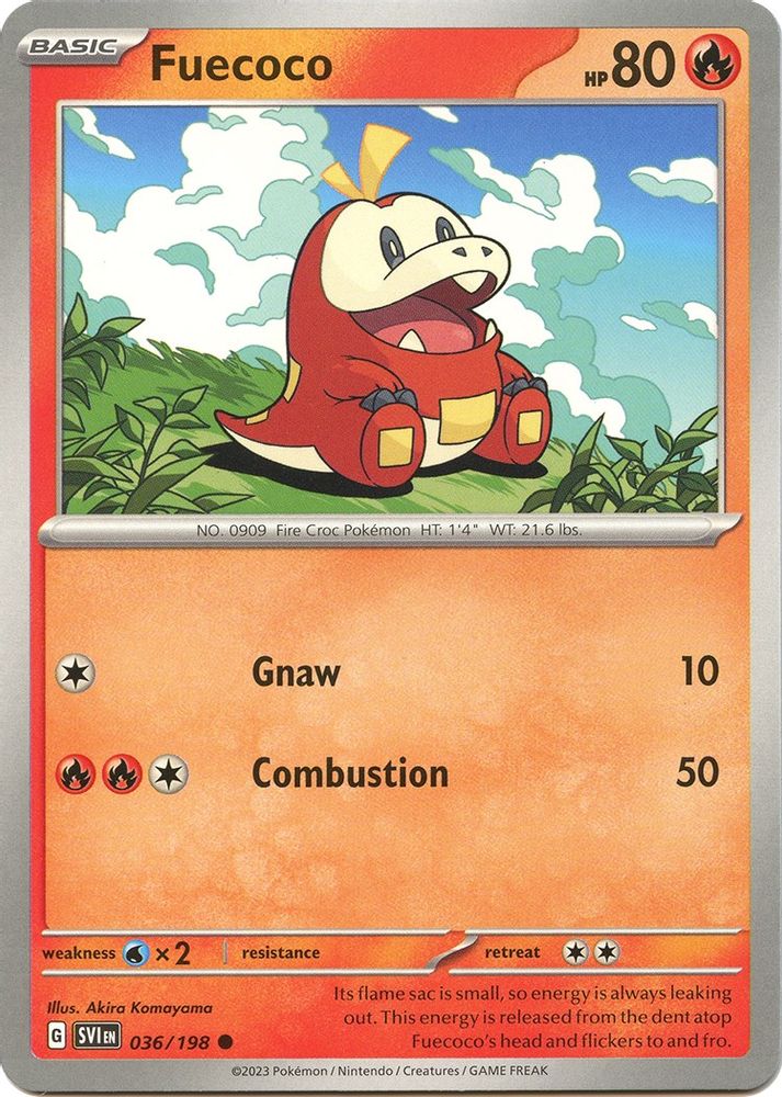 Fuecoco 036  - Reverse Holofoil SV01 Scarlet & Violet Base Set - Common