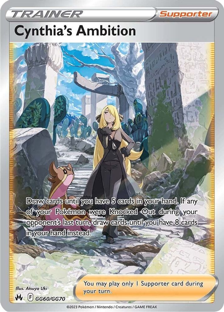 Cynthia's Ambition GG60  - Holofoil Crown Zenith Galarian Gallery - Ultra Rare