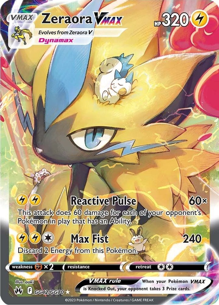 Zeraora VMAX GG42  - Holofoil Crown Zenith Galarian Gallery - Ultra Rare