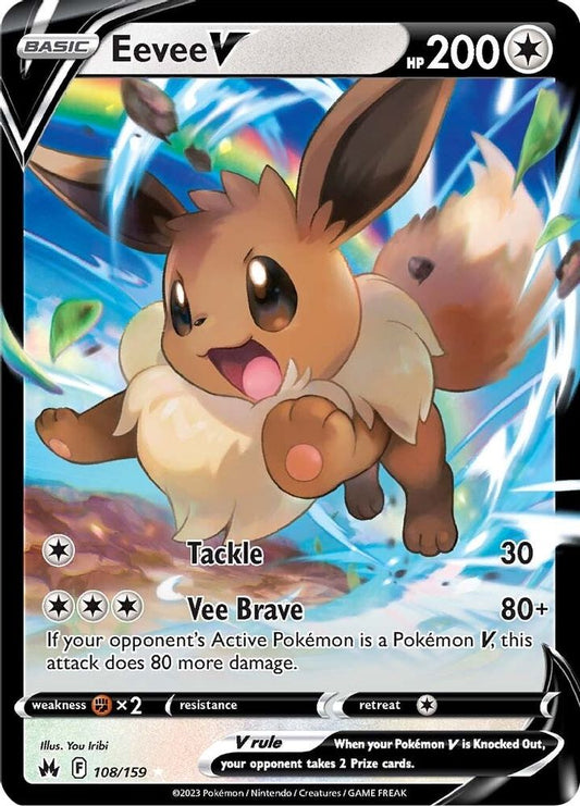 Eevee V 108  - Holofoil Crown Zenith - Ultra Rare