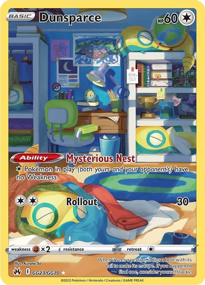 Dunsparce GG23  - Holofoil Crown Zenith Galarian Gallery - Ultra Rare