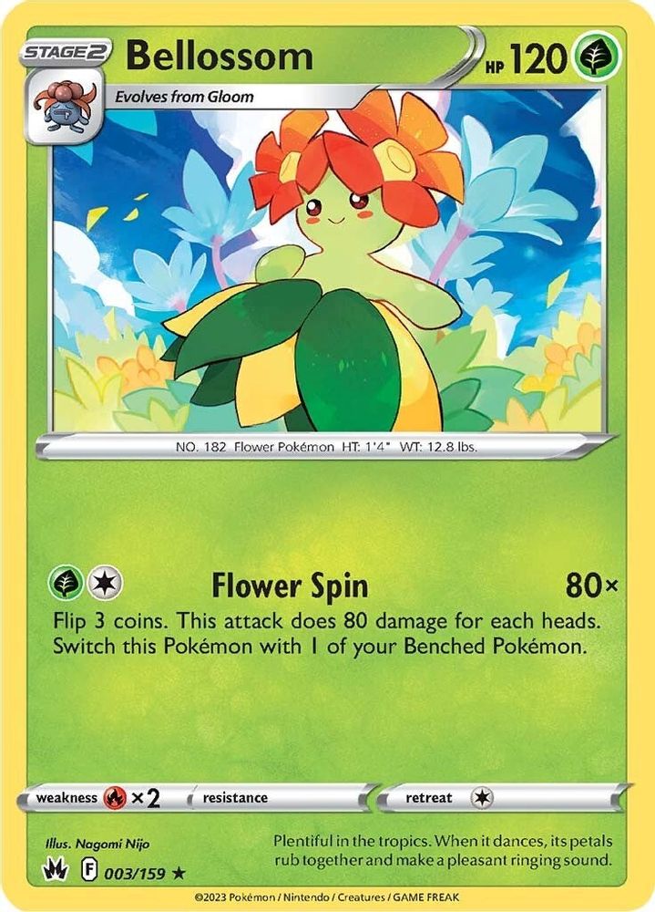 Bellossom 003  - Reverse Holofoil Crown Zenith - Rare