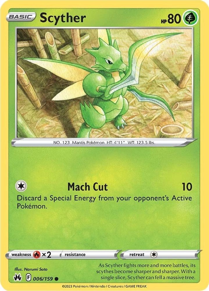 Scyther 006  - Reverse Holofoil Crown Zenith - Common