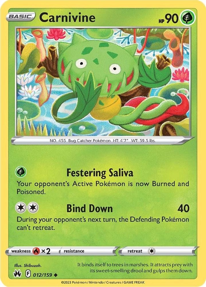 Carnivine 012  - Reverse Holofoil Crown Zenith - Uncommon