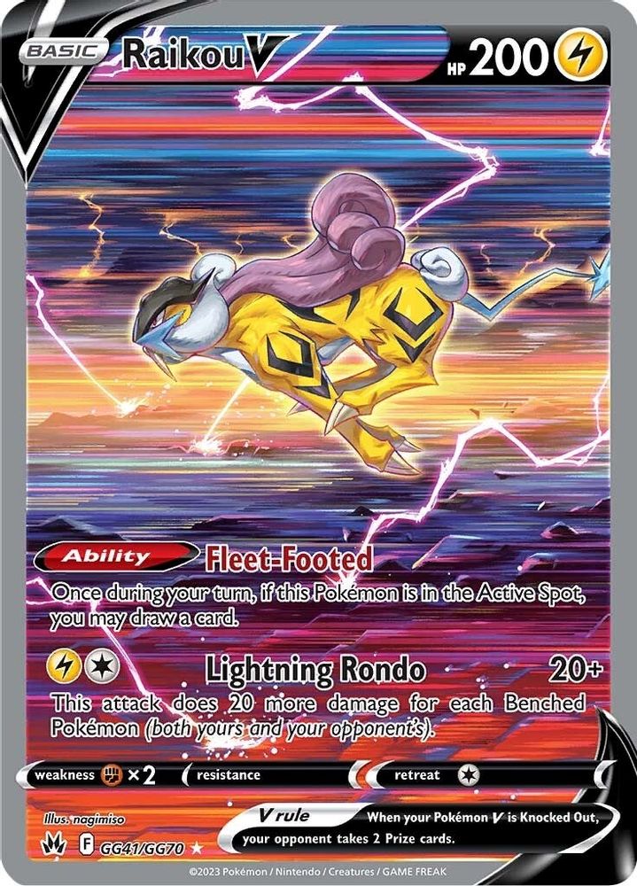 Raikou V GG41  - Holofoil Crown Zenith Galarian Gallery - Ultra Rare