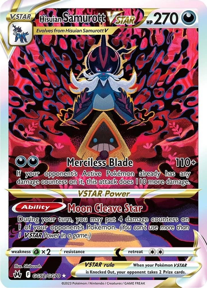 Hisuian Samurott VSTAR GG52  - Holofoil Crown Zenith Galarian Gallery - Ultra Rare