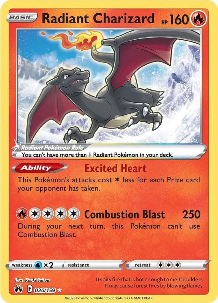 Radiant Charizard 020  - Holofoil Crown Zenith - Radiant Rare