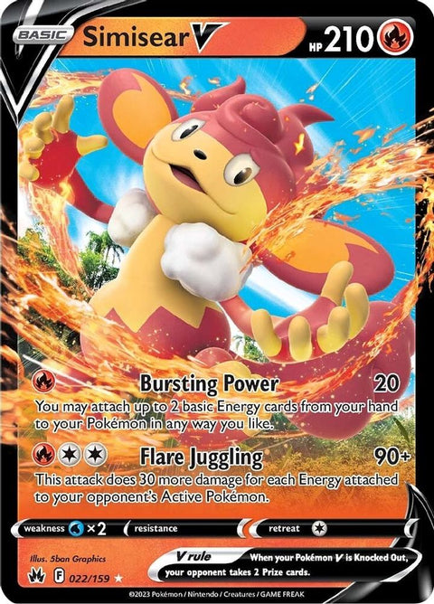 Simisear V 022  - Holofoil Crown Zenith - Ultra Rare