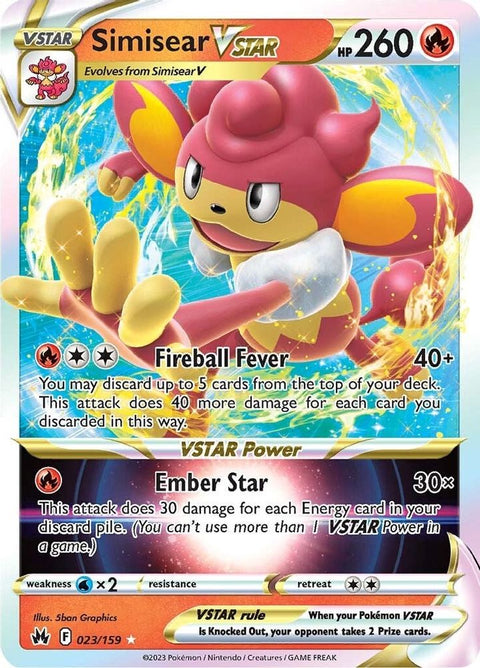 Simisear VSTAR 023  - Holofoil Crown Zenith - Ultra Rare