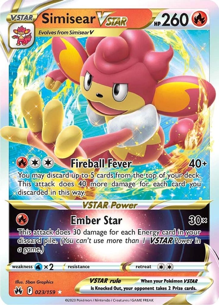 Simisear VSTAR 023  - Holofoil Crown Zenith - Ultra Rare