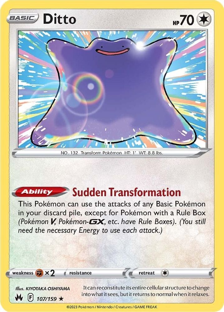 Ditto 107  - Reverse Holofoil Crown Zenith - Holo Rare