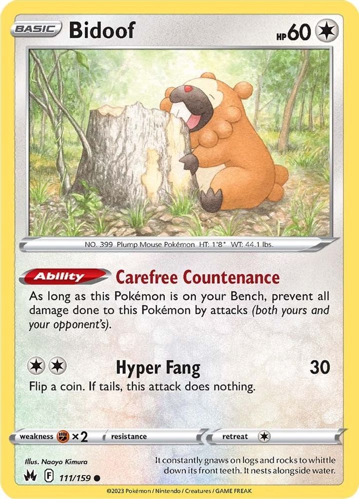 Bidoof 111  Crown Zenith - Common