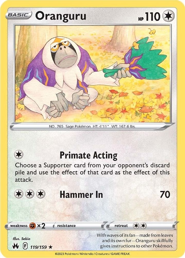 Oranguru 119  Crown Zenith - Rare