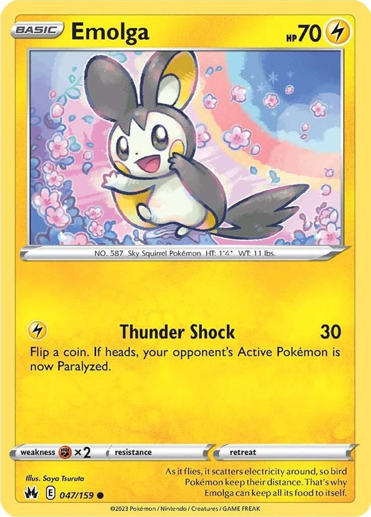 Emolga 047  - Reverse Holofoil Crown Zenith - Common