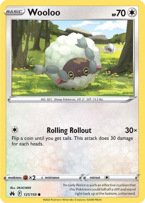 Wooloo 121  - Reverse Holofoil Crown Zenith - Common