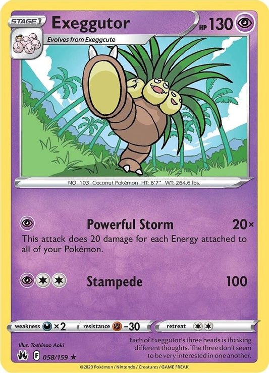 Exeggutor 058  - Reverse Holofoil Crown Zenith - Rare