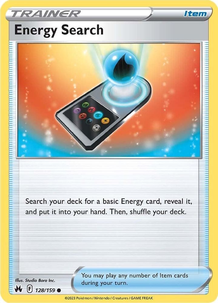 Energy Search 128  - Reverse Holofoil Crown Zenith - Common