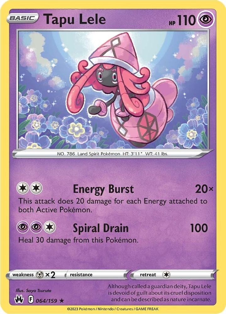 Tapu Lele 064  - Reverse Holofoil Crown Zenith - Holo Rare