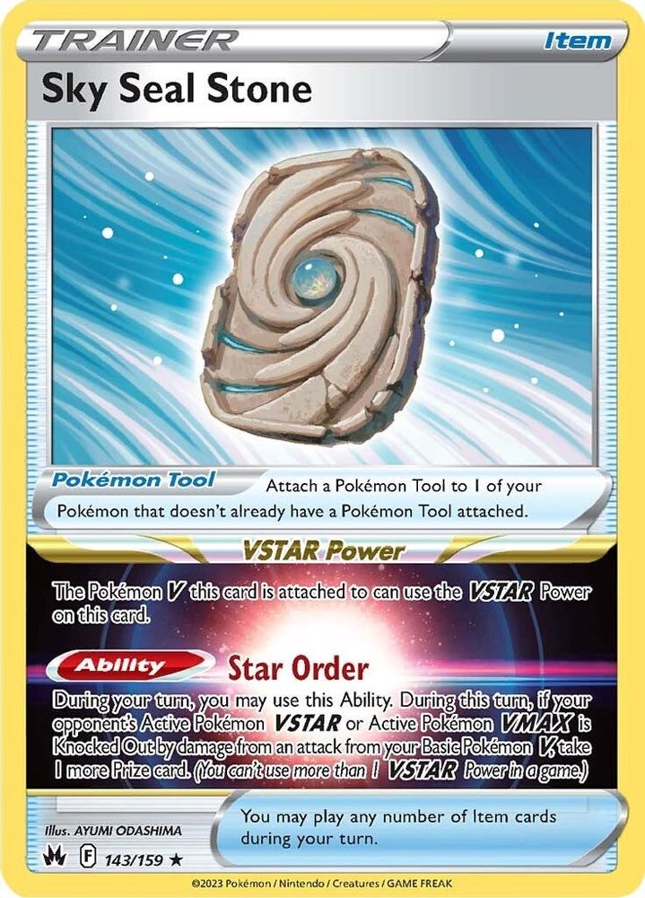 Sky Seal Stone 143  - Holofoil Crown Zenith - Holo Rare