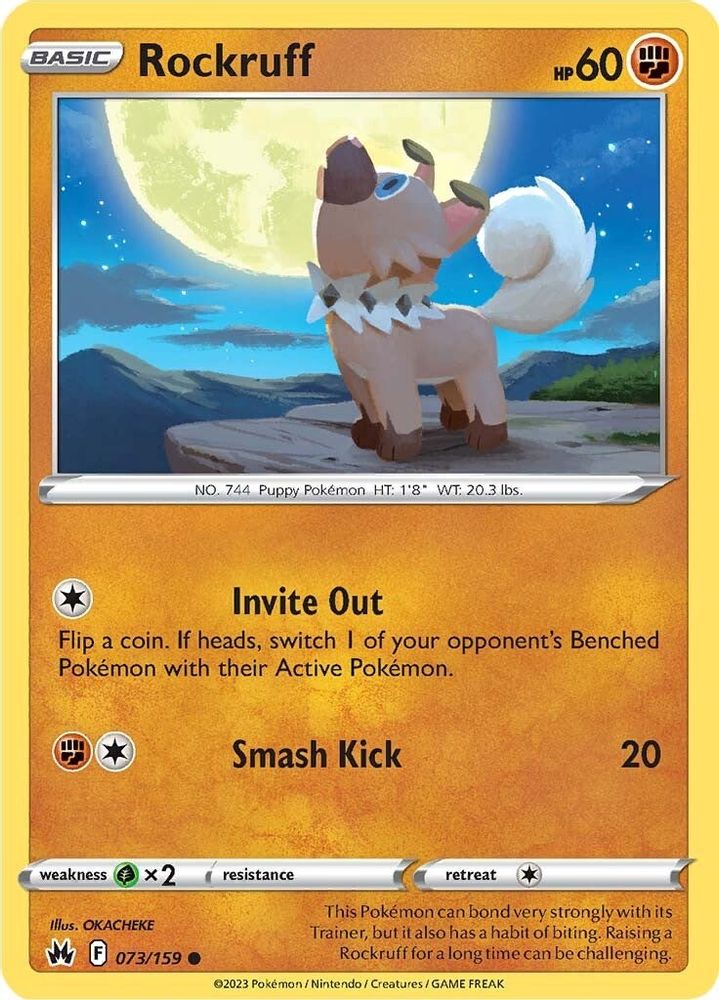 Rockruff 073  - Reverse Holofoil Crown Zenith - Common