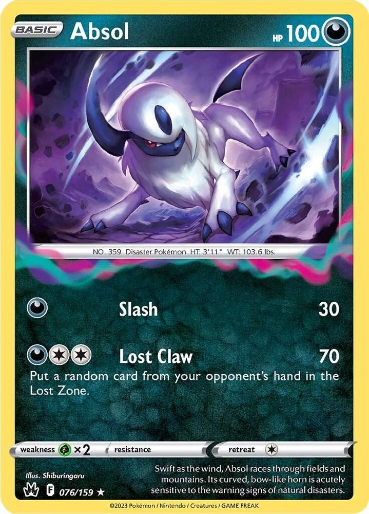 Absol 076  - Holofoil Crown Zenith - Holo Rare