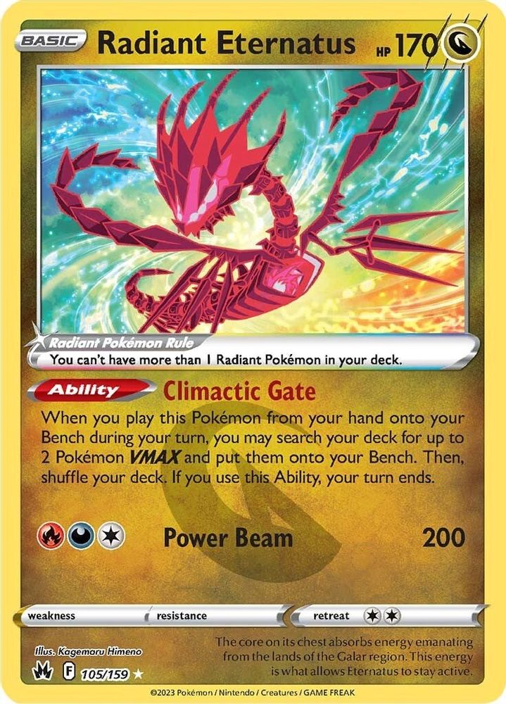 Radiant Eternatus 105  - Holofoil Crown Zenith - Radiant Rare