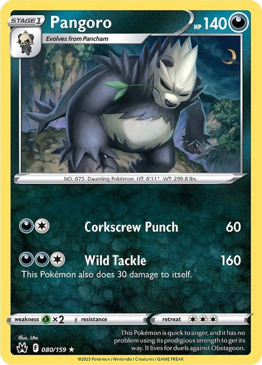 Pangoro 080  - Reverse Holofoil Crown Zenith - Rare