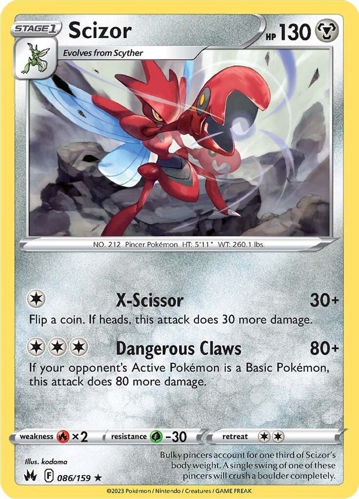 Scizor 086  Crown Zenith - Rare