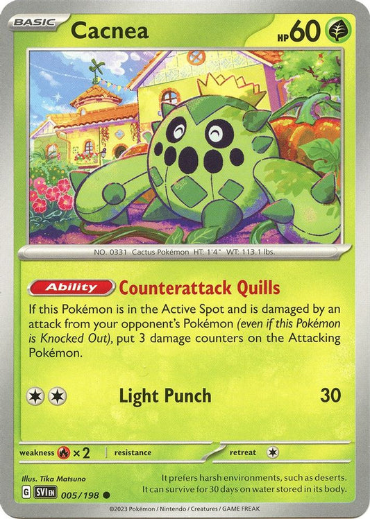 Cacnea 005/198  - Reverse Holofoil SV01 Scarlet & Violet Base Set - Common