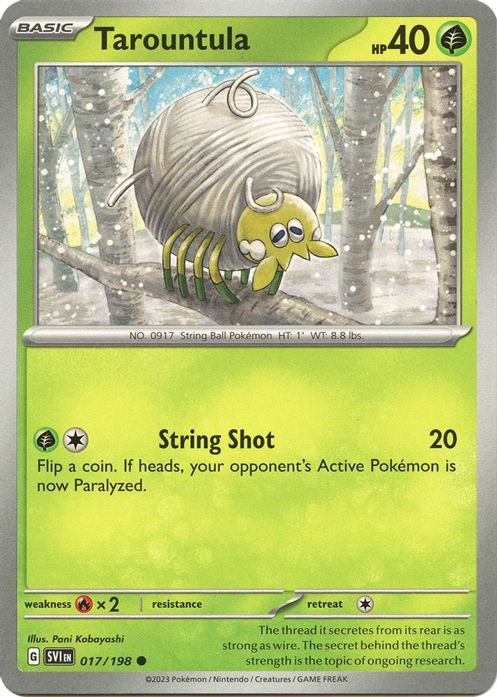Tarountula 017/198  - Reverse Holofoil SV01 Scarlet & Violet Base Set - Common