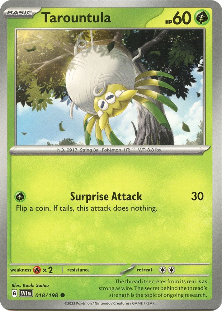 Tarountula 018/198  - Reverse Holofoil SV01 Scarlet & Violet Base Set - Common