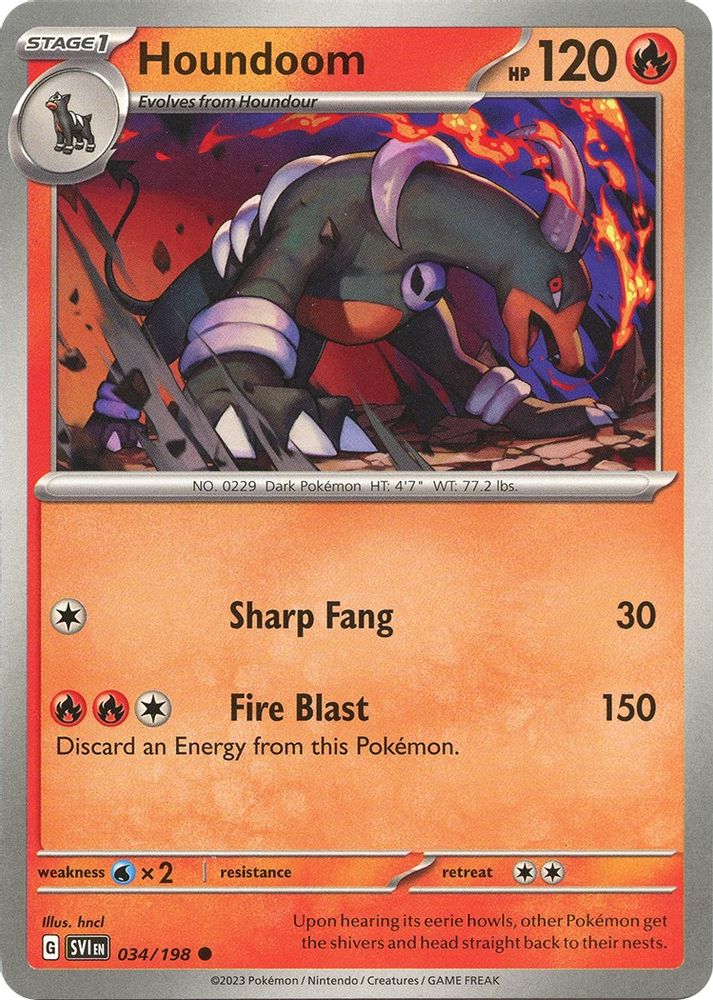 Houndoom 034/198  SV01 Scarlet & Violet Base Set - Common