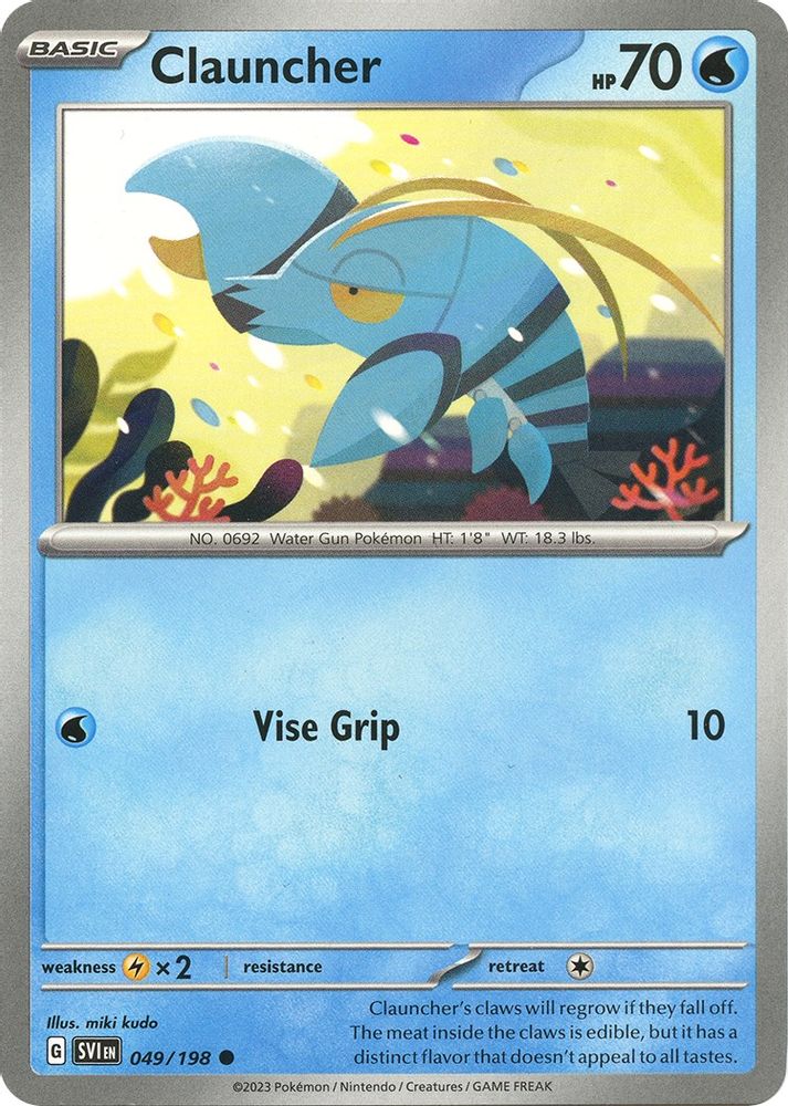 Clauncher 049/198  - Reverse Holofoil SV01 Scarlet & Violet Base Set - Common