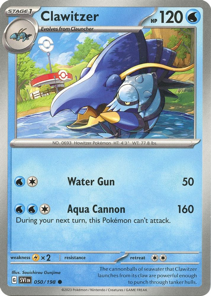 Clawitzer 050  - Reverse Holofoil SV01 Scarlet & Violet Base Set - Common