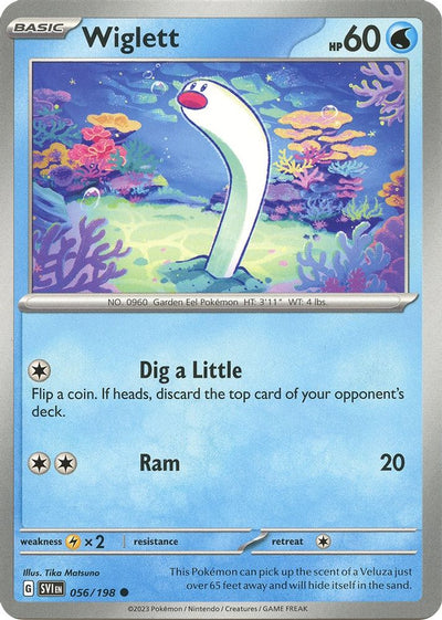 Wiglett 056/198  - Reverse Holofoil SV01 Scarlet & Violet Base Set - Common