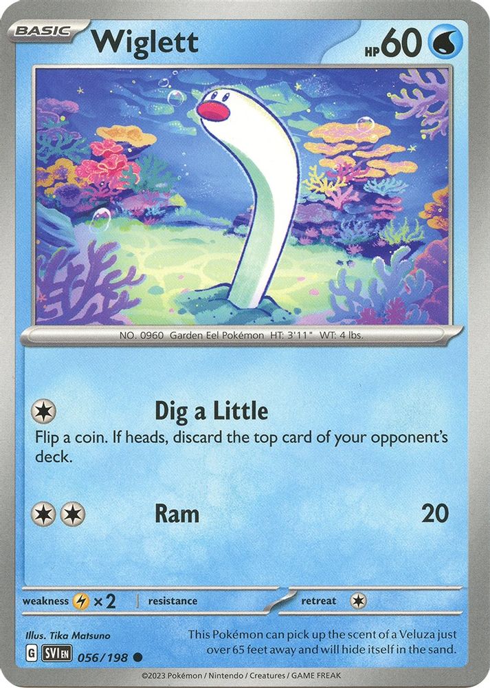 Wiglett 056/198  - Reverse Holofoil SV01 Scarlet & Violet Base Set - Common