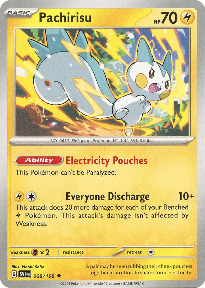 Pachirisu 068/198  - Reverse Holofoil SV01 Scarlet & Violet Base Set - Uncommon