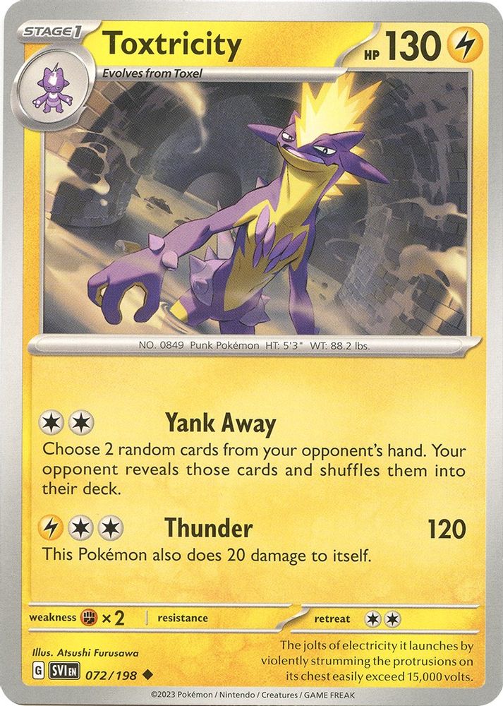 Toxtricity 072  - Reverse Holofoil SV01 Scarlet & Violet Base Set - Uncommon